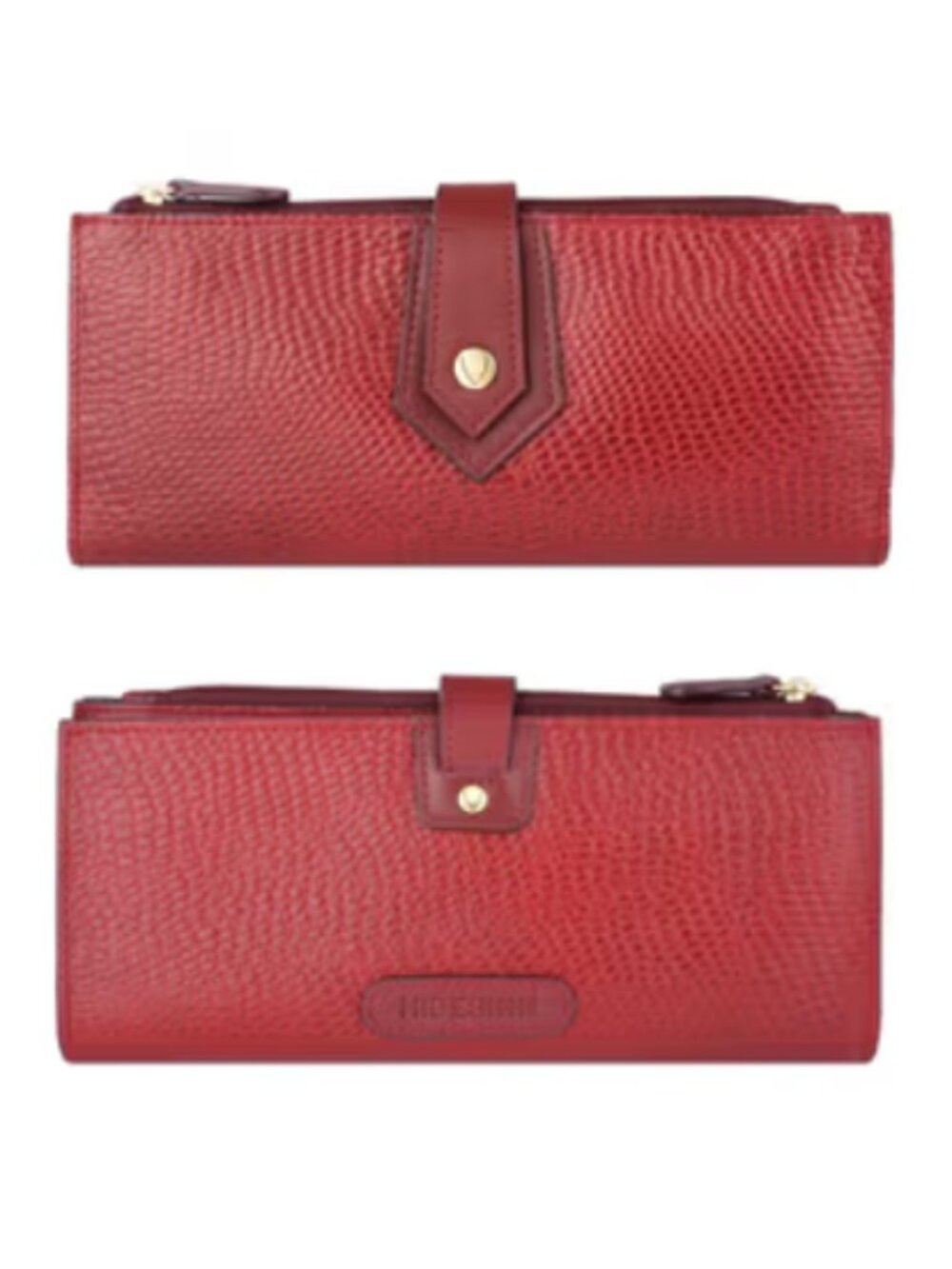 HIDESIGN Genuine Leather Long Wallet – Burgundy Croc Embossed – New in Gift Box